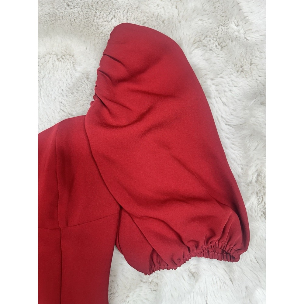 Wilfred Women's Novella Blouse Small Red Sweetheart Neck Smock Puff Sleeve - Picture 6 of 16